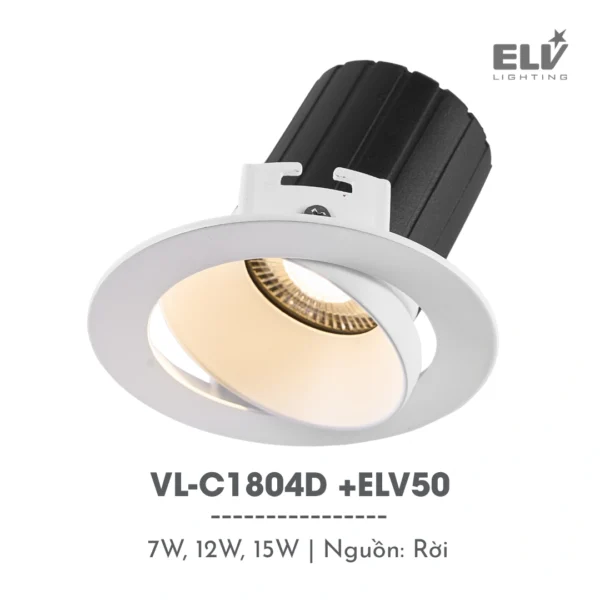 Đèn Led Module Chiếu Điểm Âm Trần ELV - VL-C1804D +ELV50