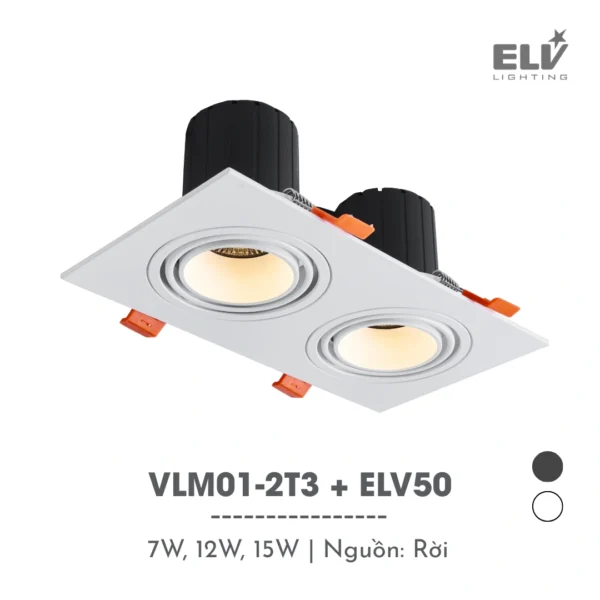 Đèn Led Module Chiếu Điểm Âm Trần ELV - VLM01-2T3 + ELV50