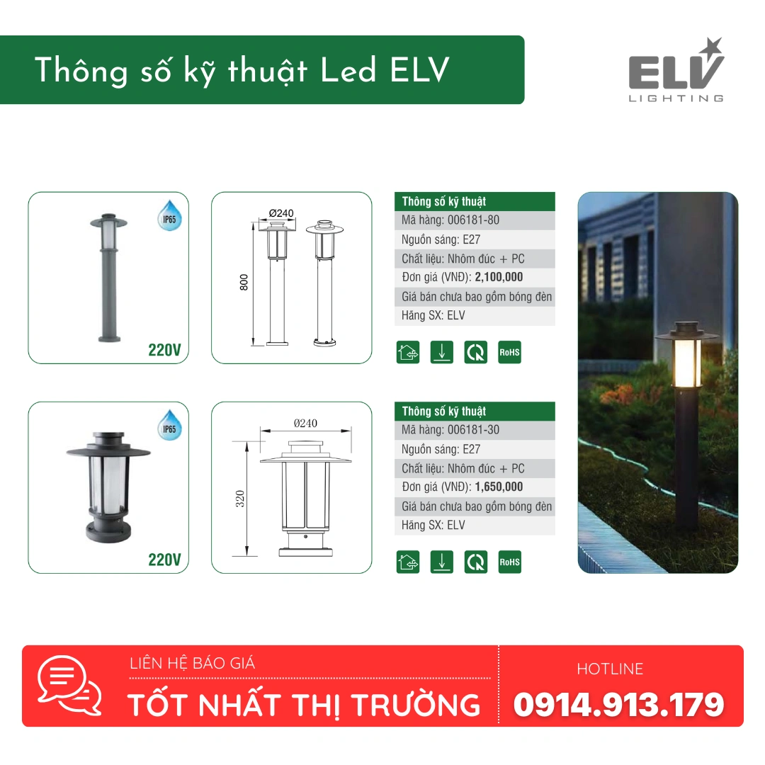 Den Led Canh Quan ELV 006181 80 Den Led Canh Quan ELV 006181 80
