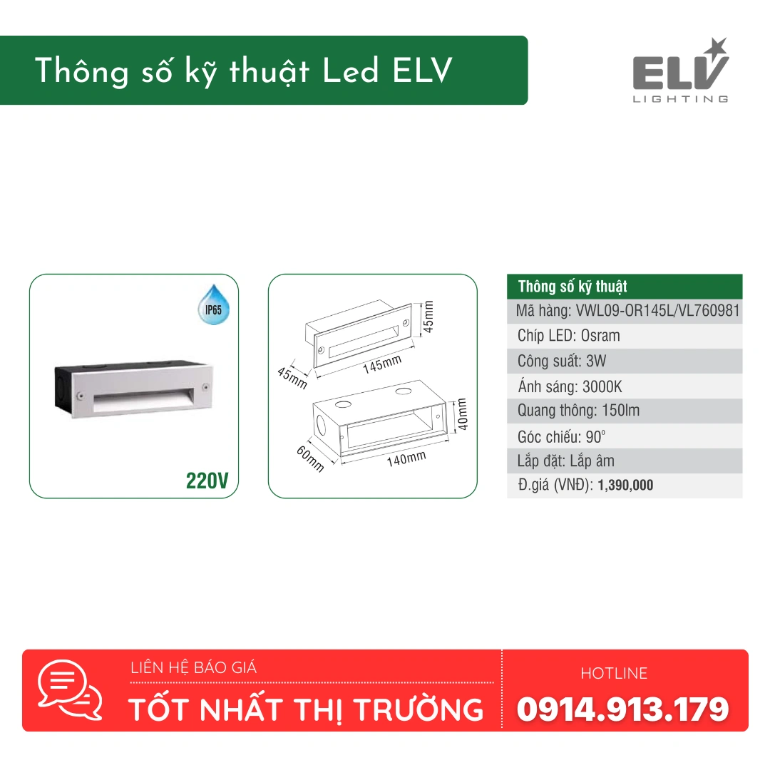 Den Led Chan Tuong ELV VL760981 Den Led Chan Tuong ELV VL760981